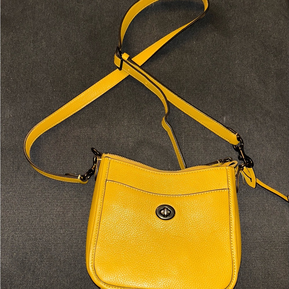 Coach Yellow Crossbody Leather Bag